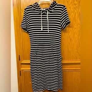 Hearts & Hips Black & White Striped Dress